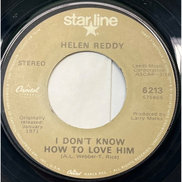 Helen Reddy I Am Woman /Don't Know How to Love Him 45 Soft Rock Capitol Starline - Picture 2 of 4
